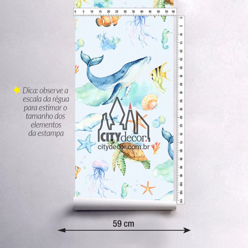 Largura do papel de parede fundo do mar