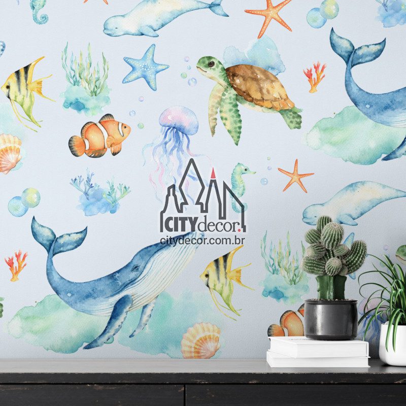 Papel de parede fundo do mar Papel de parede fundo do mar na sala