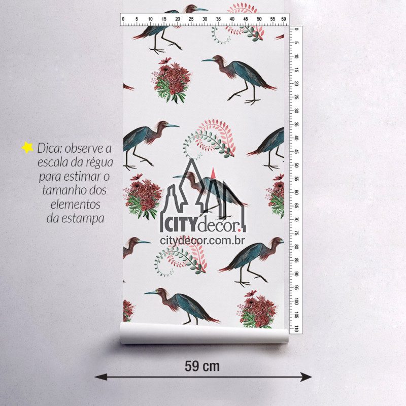 Adesivo papel de parede garça azul