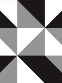 Papel de parede geométrico triângulos e quadrados preto e branco e cinza bodoni