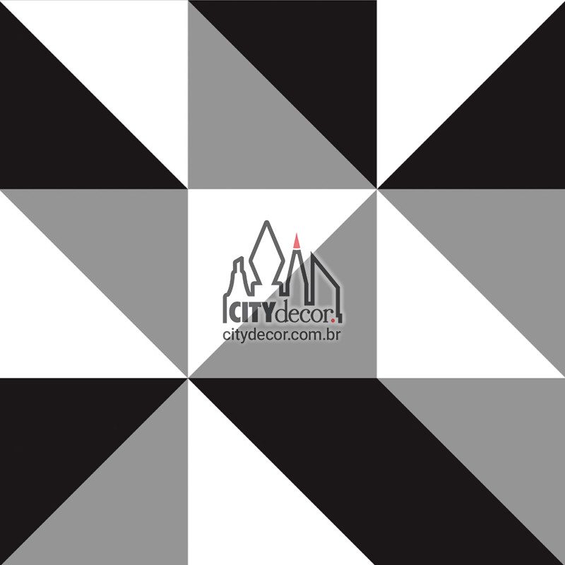 Papel de parede geométrico bodoni detalhe Papel de parede geométrico triângulos e quadrados preto e branco e cinza bodoni