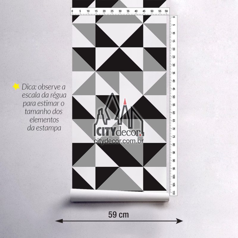 Papel de parede geométrico bodoni 15 cm Papel de parede geométrico preto e branco bodoni