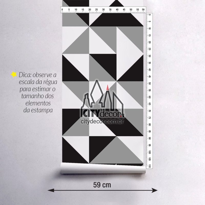 Papel de parede geométrico bodoni 20 cm Papel de parede geométrico preto e branco bodoni