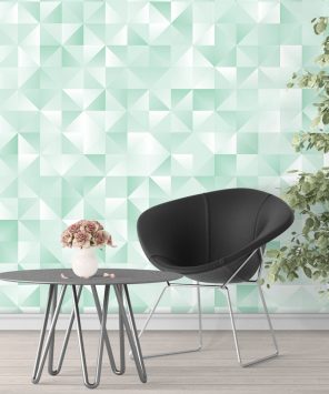 Papel de parede geométrico verde claro esmeralda