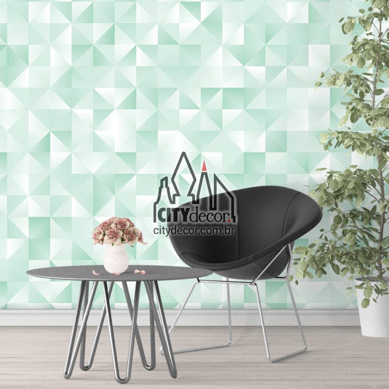 Adesivo papel de parede geométrico esmeralda Papel de parede geométrico verde claro esmeralda