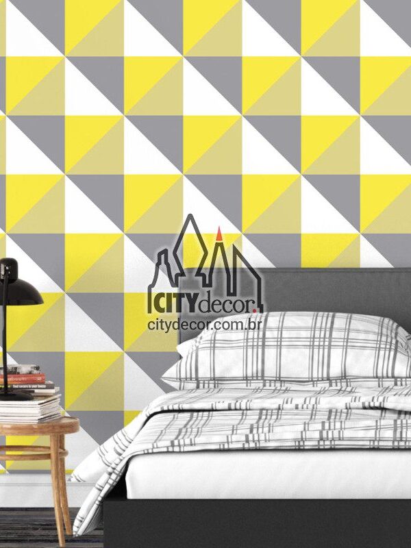 papel de parede amarelo e cinza