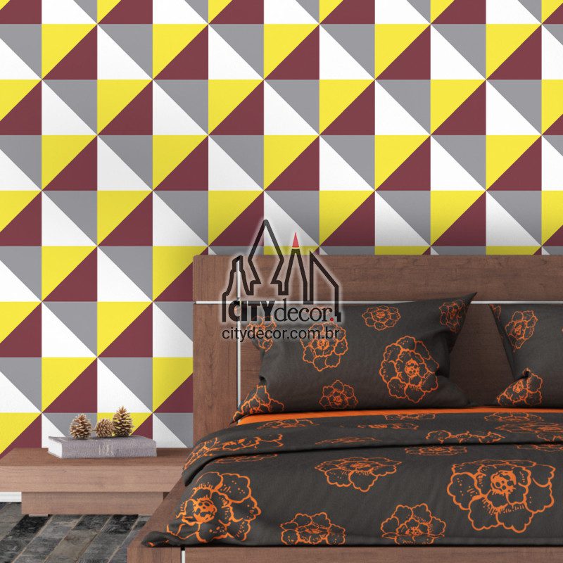 papel de parede geométrico vermelho e amarelo papel de parede geométrico vermelho e amarelo