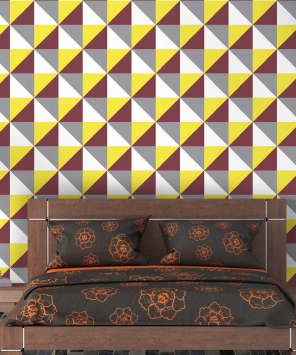 papel de parede geométrico luz e sombra vermelho