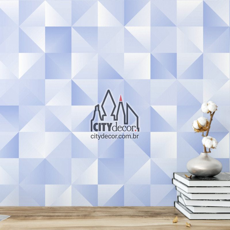 Adesivo papel de parede geométrico safira