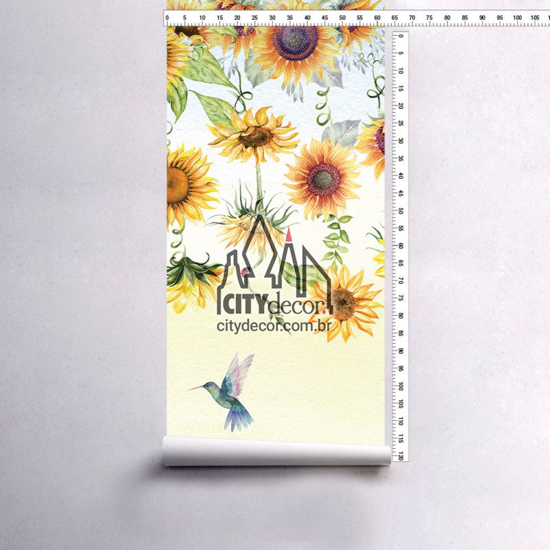 papel-de-parede-girassois-colorido-folha