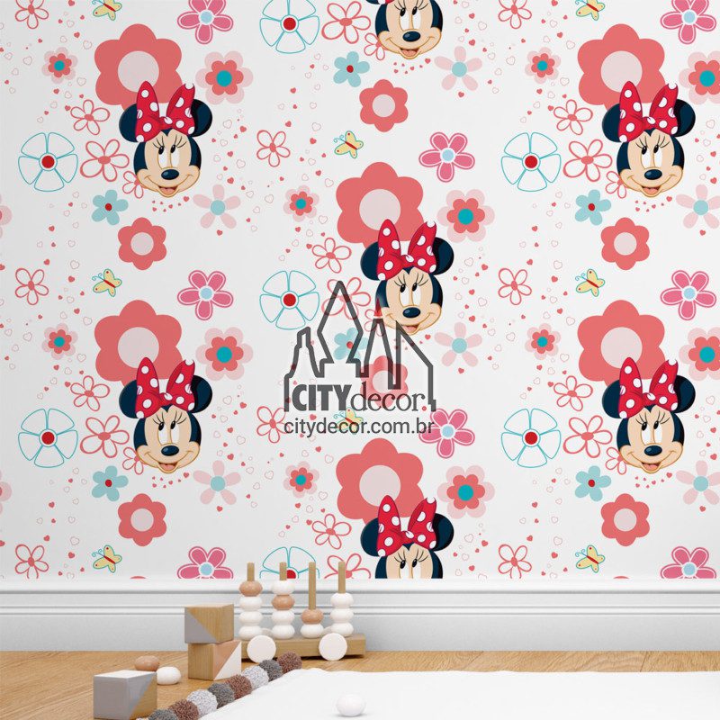 Papel de parede da Minnie para quarto Papel de parede da Minnie para quarto
