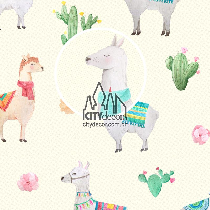 Adesivo papel de parede lhamas peruanas