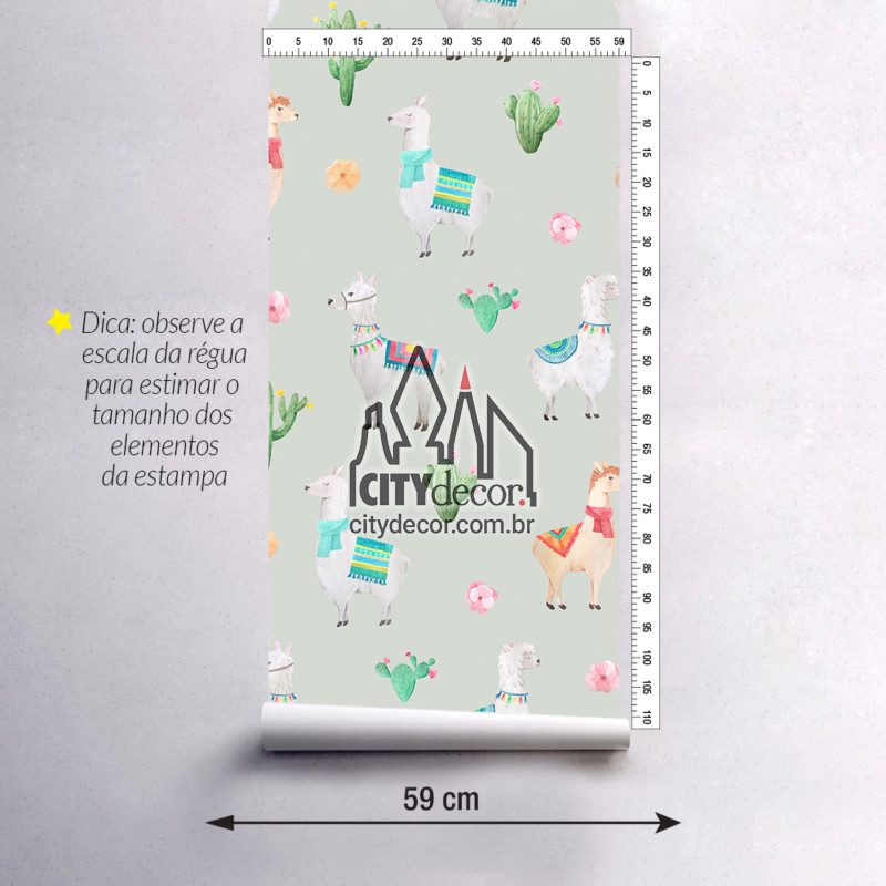 Adesivo papel de parede lhamas peruanas