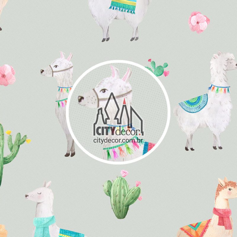Adesivo papel de parede lhamas peruanas