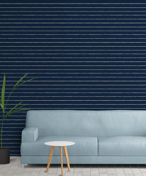 Papel de parede listras finas tortinhas azul