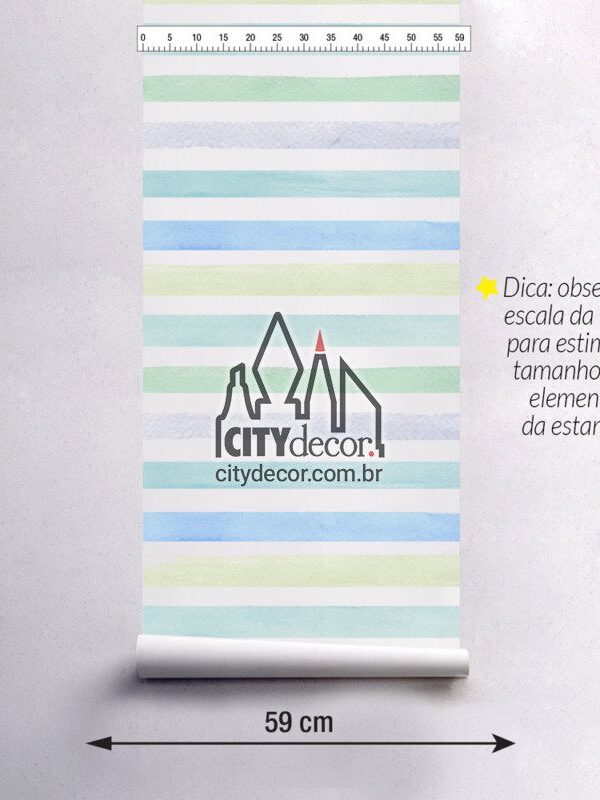 Papel de parede listrado aquarela
