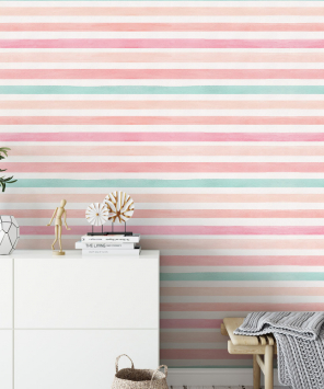 Papel de parede listrado rosa