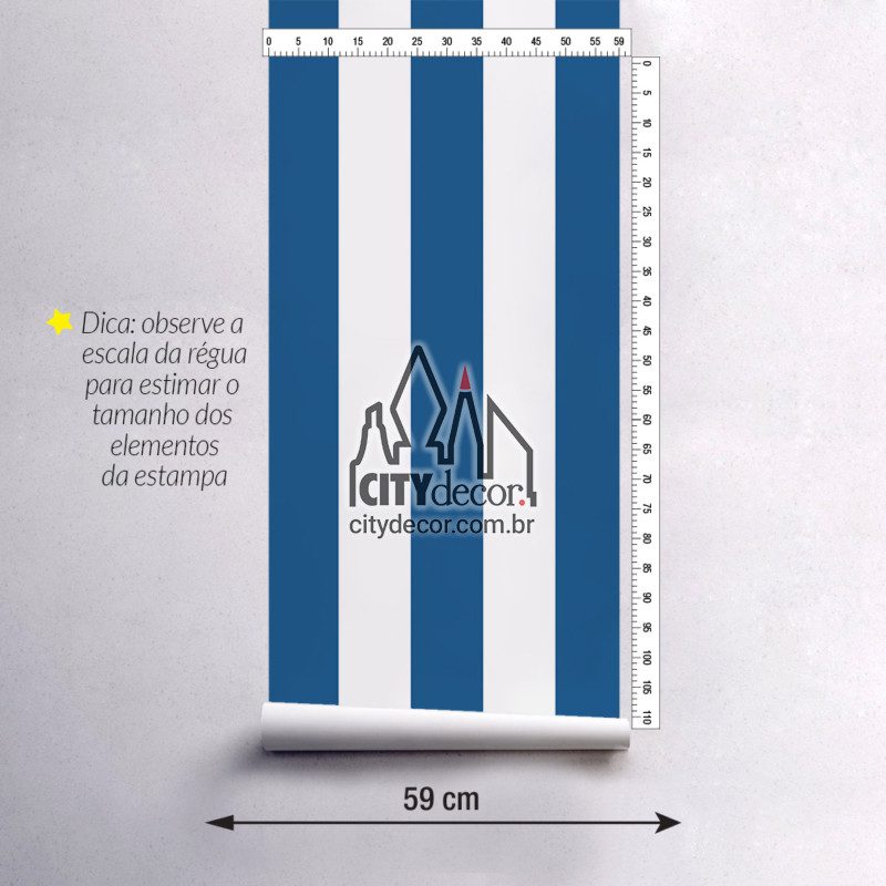 Adesivo papel de parede listrado azul atlântico