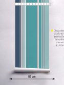 Papel de parede listrado azul caribe