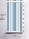 Papel de parede listrado azul e bege