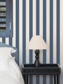 Papel de parede listrado azul marinho para bebê