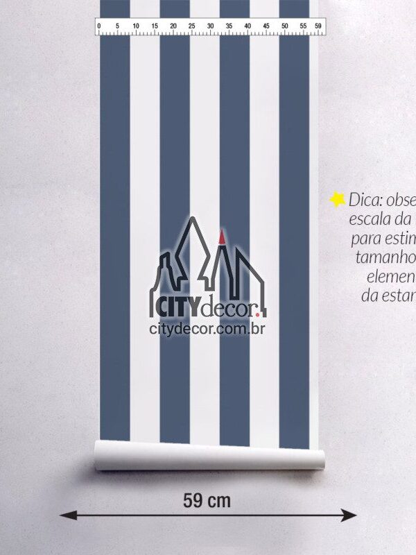 Papel de parede listrado azul marinho