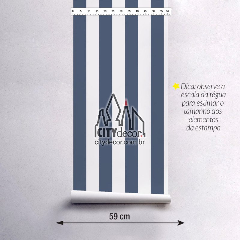 Papel de parede listrado azul pacífico Papel de parede listrado azul marinho
