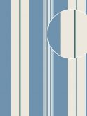 Papel de parede listrado porcelana azul e bege