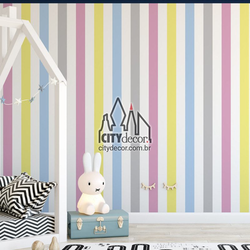 Papel de parede listrado colorido Papel de parede listrado colorido