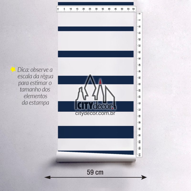 Adesivo papel de parede listrado horizontal gradação