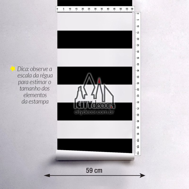 Papel de parede listrado preto e branco Papel de parede listrado horizontal