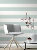 Papel de parede listrado horizontal verde menta e branco