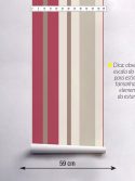 Papel de parede listrado vermelho e marrom