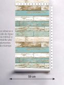 Papel de parede madeira azul