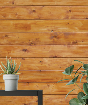 papel de parede ripas de madeira dourada