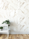 papel de parede mármore branco e dourado