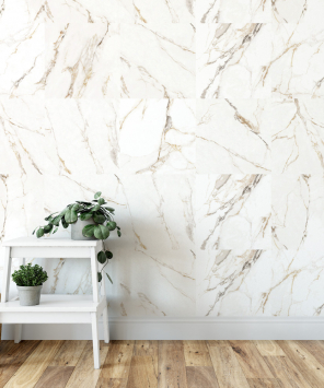 papel de parede mármore branco e dourado