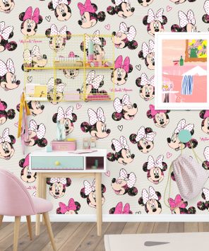 Papel de parede Minnie rosa