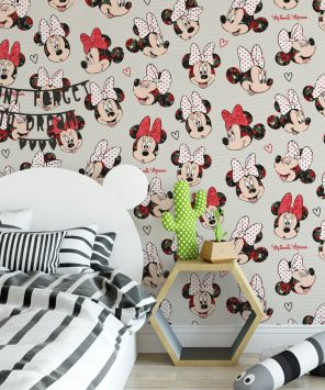 Papel de parede da Minnie no quarto