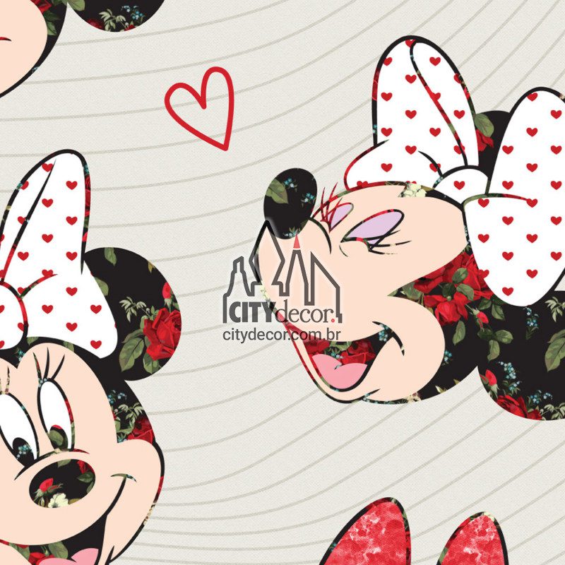 zoom detalhe papel de parede minnie