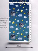 Papel de parede infantil nuvens e estrelas
