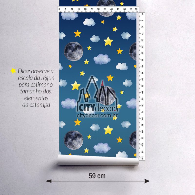 Papel de parede infantil nuvens e estrelas Papel de parede infantil nuvens e estrelas