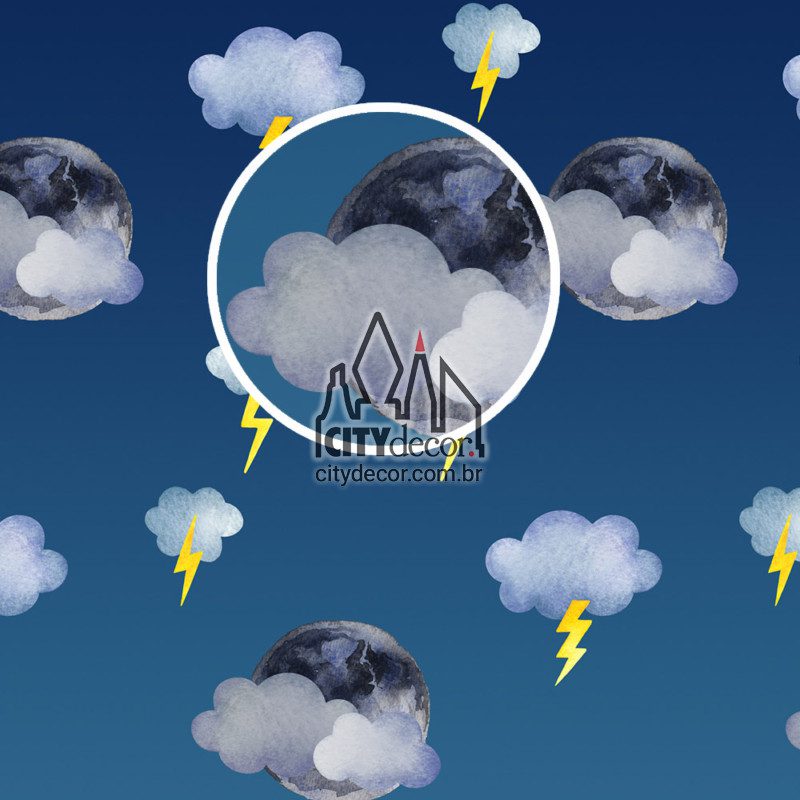 Papel de parede infantil nuvens e trovão Papel de parede infantil nuvens e trovão