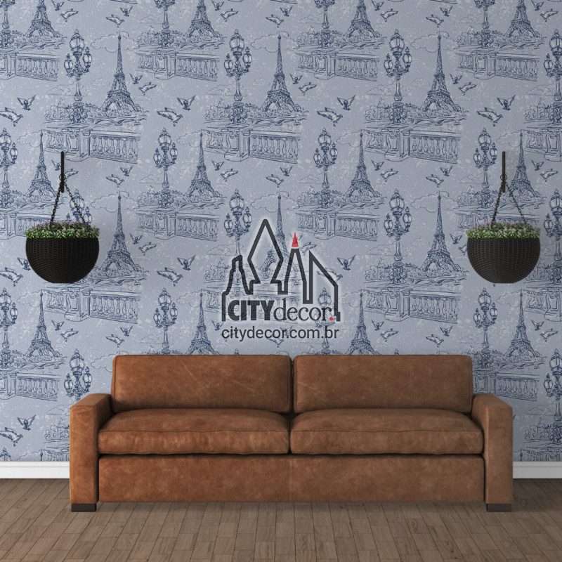 papel de parede Paris - azul papel de parede Paris - azul