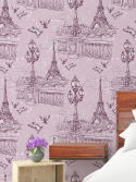 papel de parede torre eiffel rosa