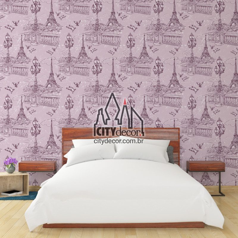 papel de parede Paris - rosa papel de parede Paris - rosa