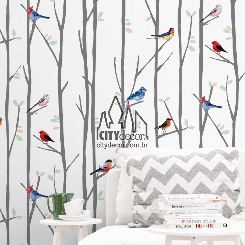 papel de parede passarinhos nas árvores papel de parede passarinhos nas árvores
