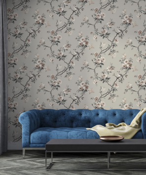 papel de parede floral neutro