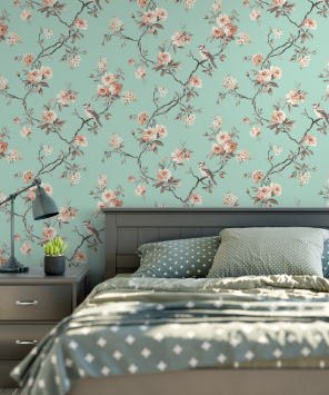 papel de parede galhos floridos