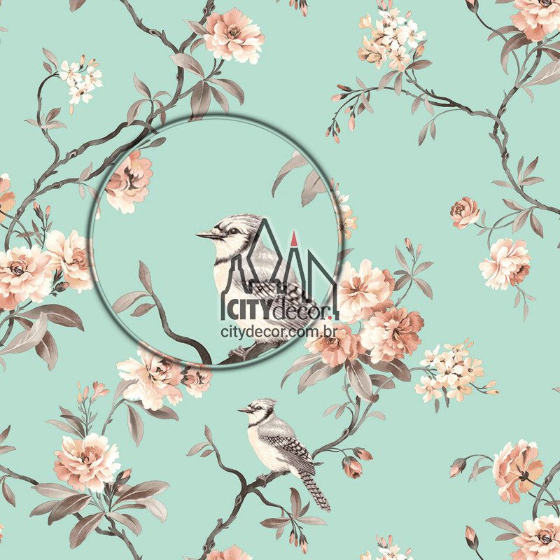 papel de parede floral com passarinhos papel de parede floral com passarinhos